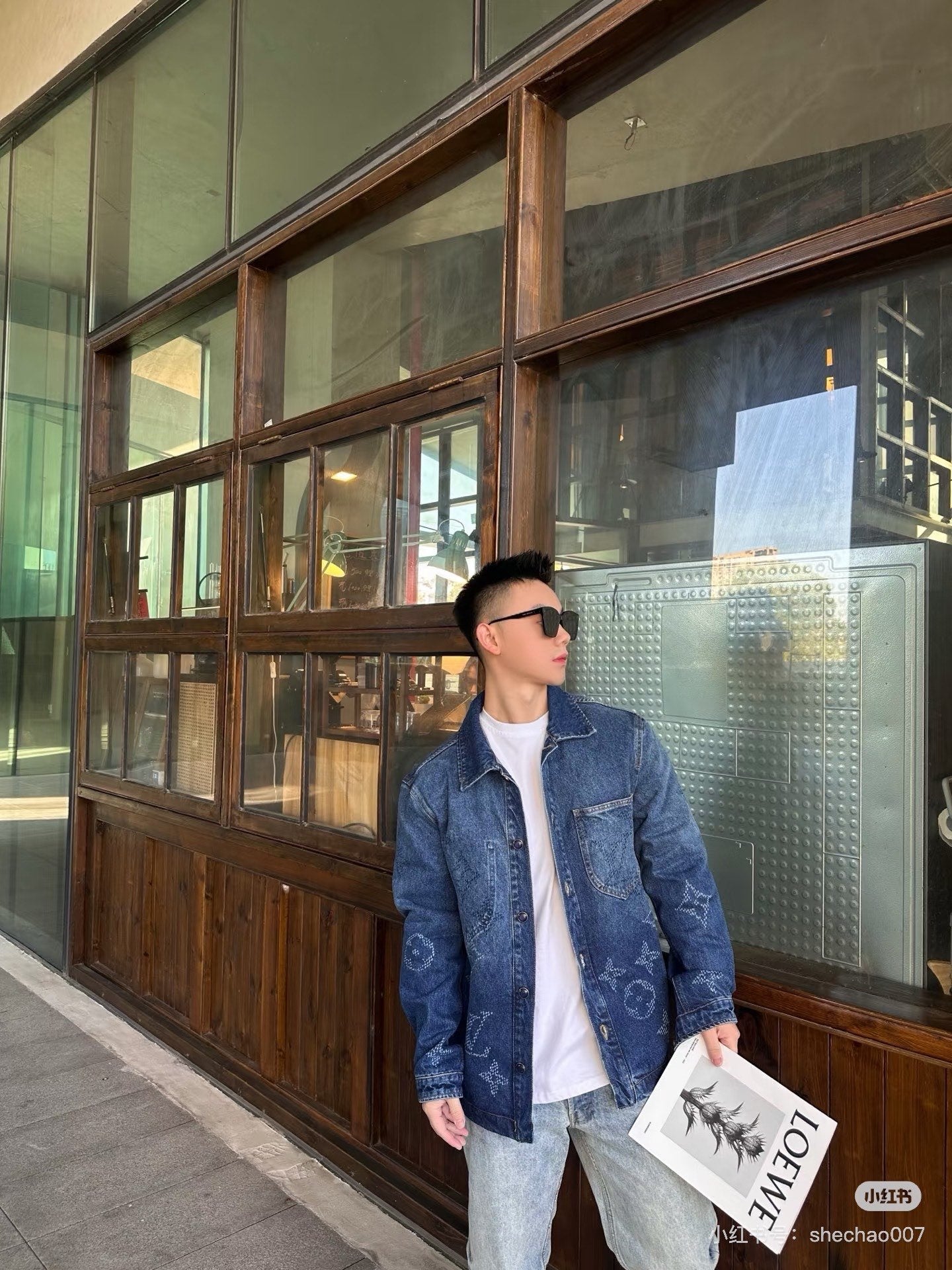 LV 哈比漸層老花牛仔外套