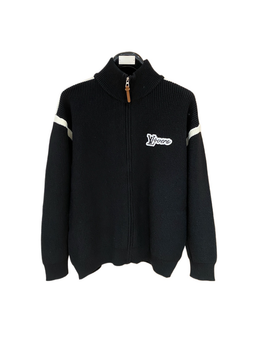 LV 小LOGO羊毛衫外套 (黑)