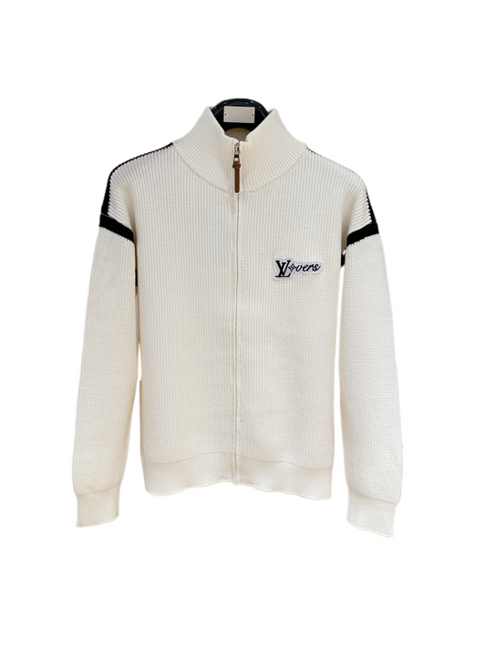 LV 小LOGO羊毛衫外套 (白)