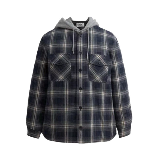 Celine 格紋羊絨連帽外套