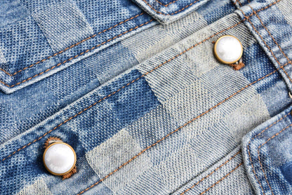 LV 馬賽克牛仔外套