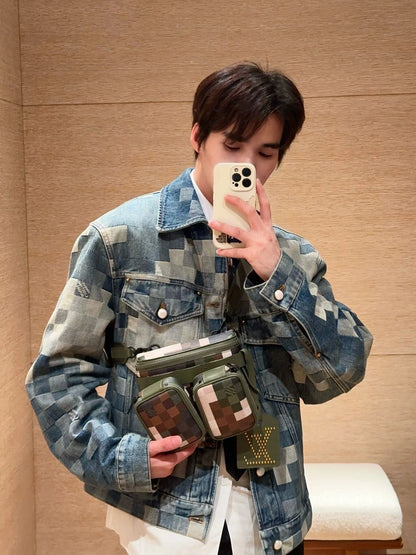 LV 馬賽克牛仔外套