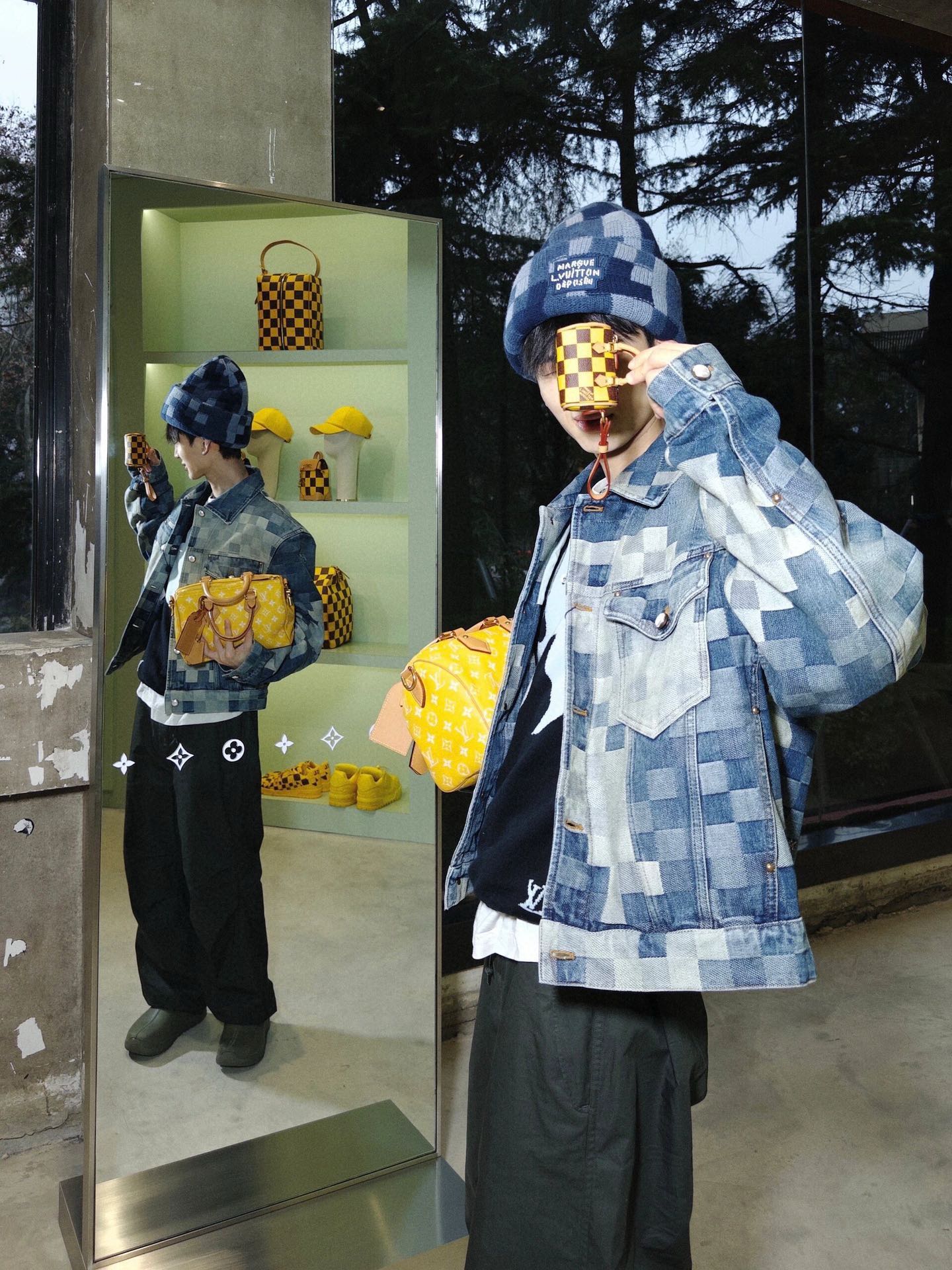 LV 馬賽克牛仔外套