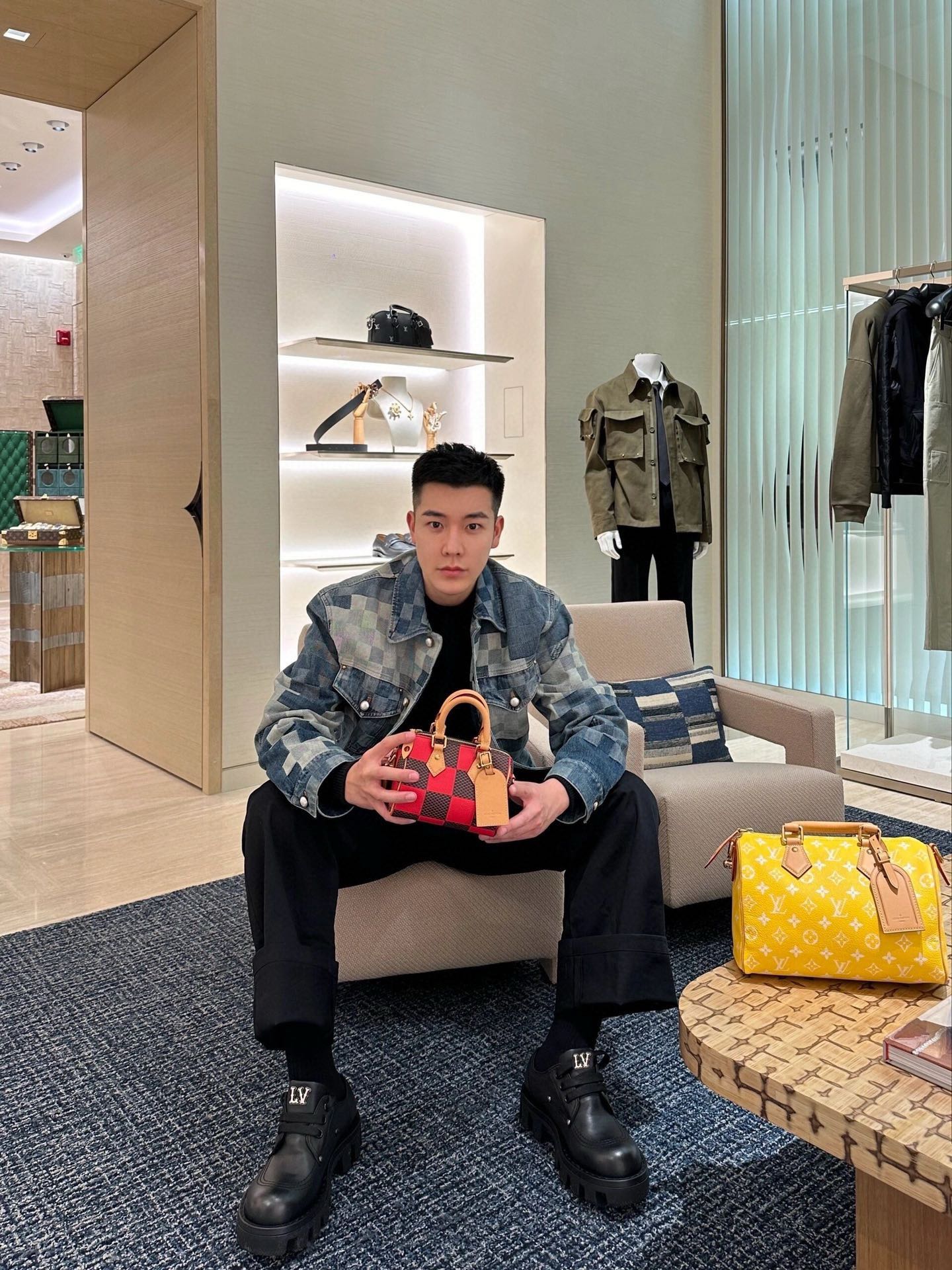 LV 馬賽克牛仔外套