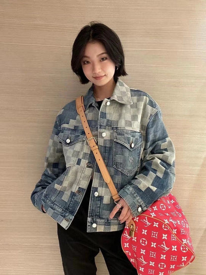 LV 馬賽克牛仔外套