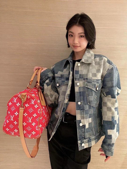 LV 馬賽克牛仔外套