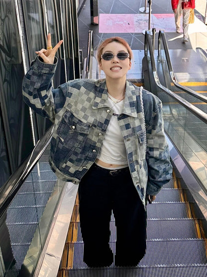 LV 馬賽克牛仔外套