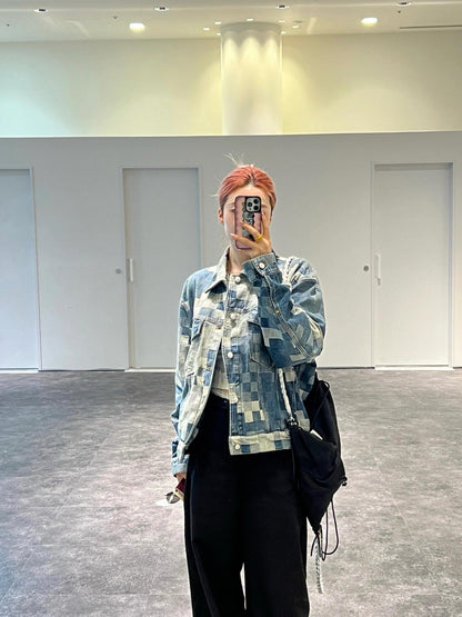 LV 馬賽克牛仔外套