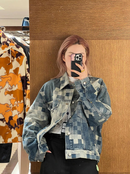 LV 馬賽克牛仔外套