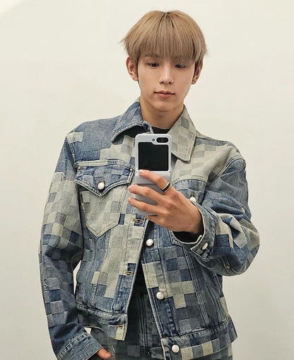 LV 馬賽克牛仔外套