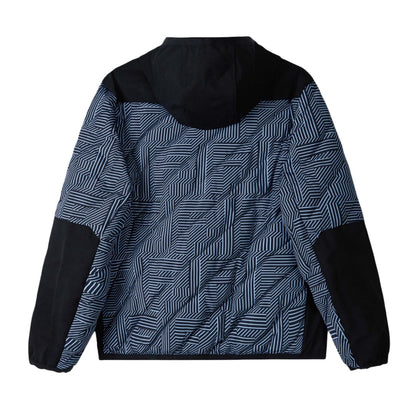 FENDI 黑藍滿印FF拼接口袋棉服