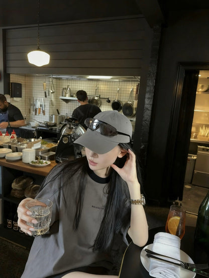 BALENCIAGA 正反雙層刺繡短袖