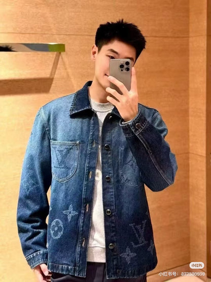 LV 哈比漸層老花牛仔外套