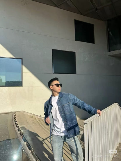 LV 哈比漸層老花牛仔外套