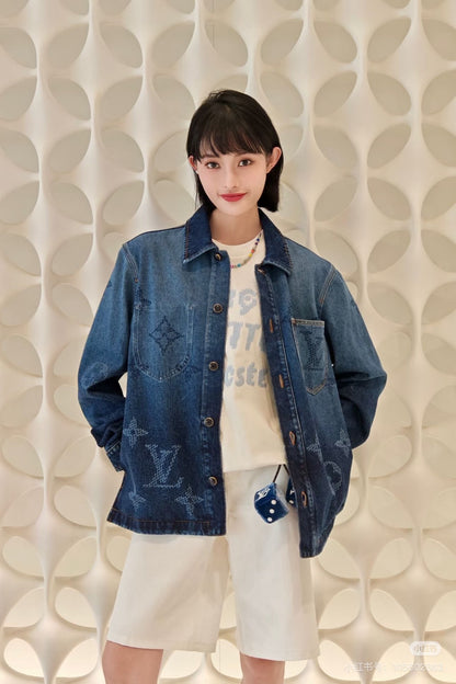 LV 哈比漸層老花牛仔外套
