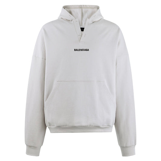 BALENCIAGA 前後字母刺繡Polo領連帽衛衣