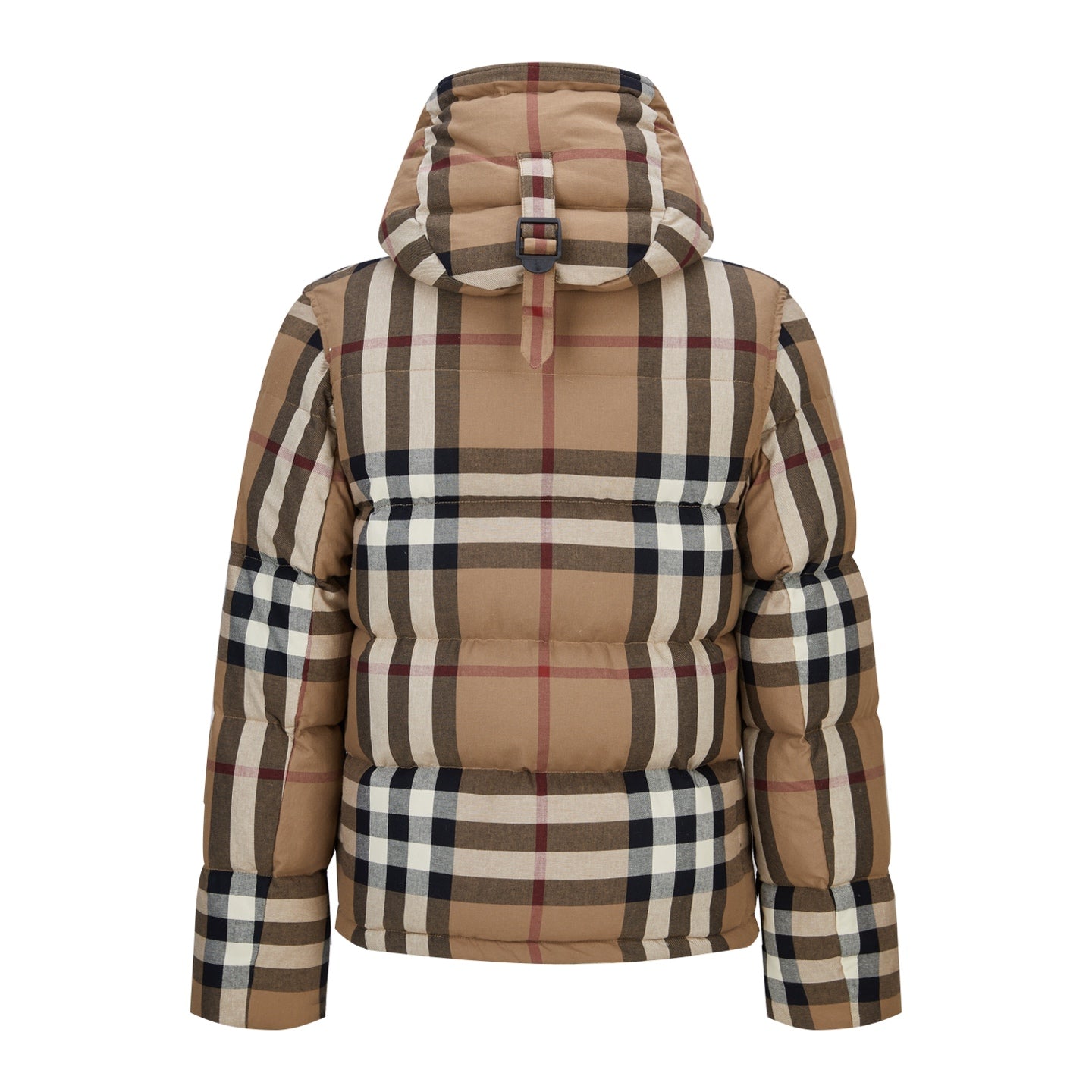 BURBERRY 拆袖大格紋羽絨服