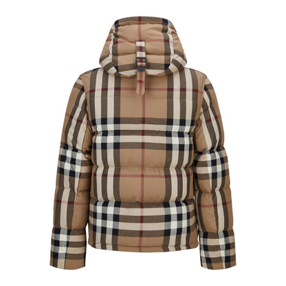 BURBERRY 拆袖大格紋羽絨服