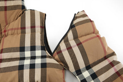 BURBERRY 拆袖大格紋羽絨服