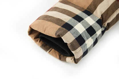 BURBERRY 拆袖大格紋羽絨服
