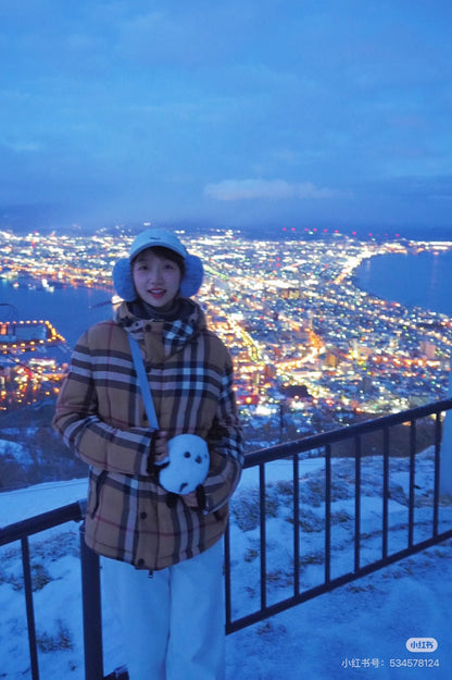 BURBERRY 拆袖大格紋羽絨服