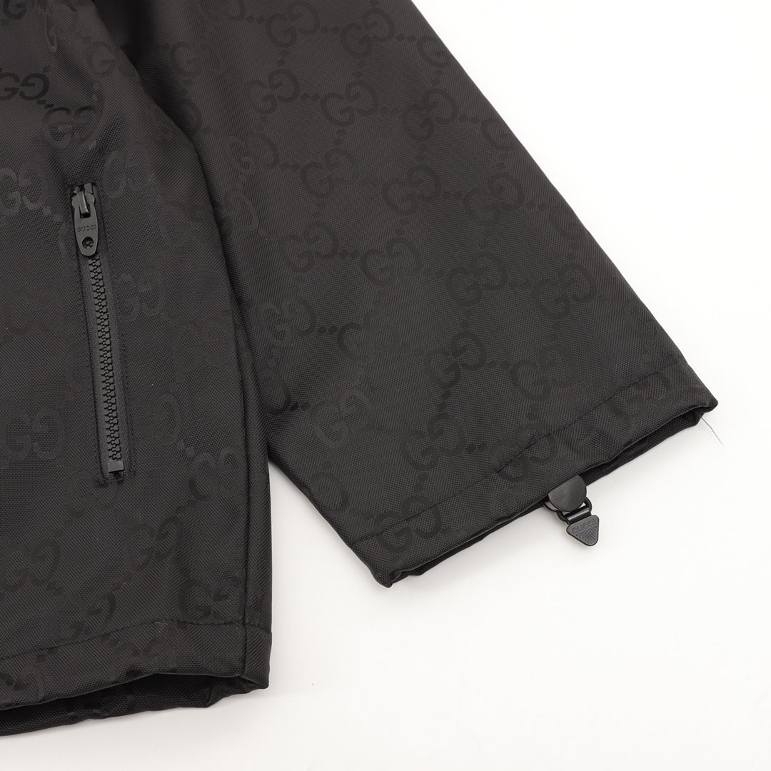 GUCCI 紅綠織帶風衣連帽外套