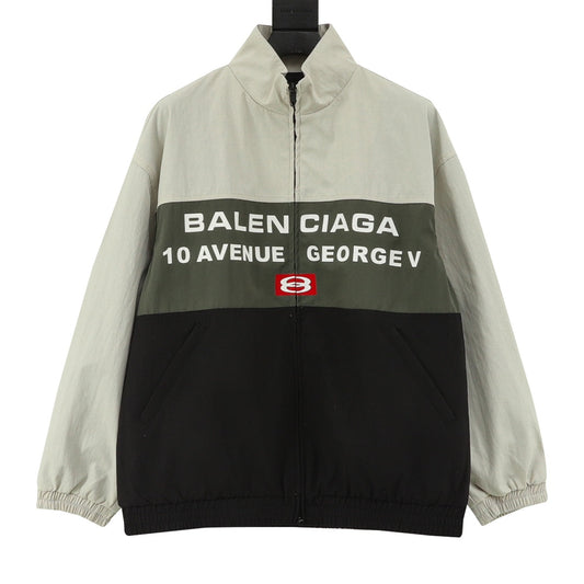 Balenciaga 三拼色雙環印花立領外套