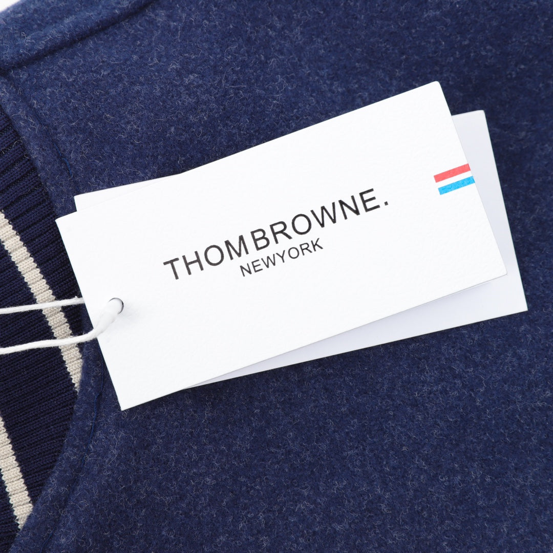 Thom Browne 拼接四槓棒球服夾克外套