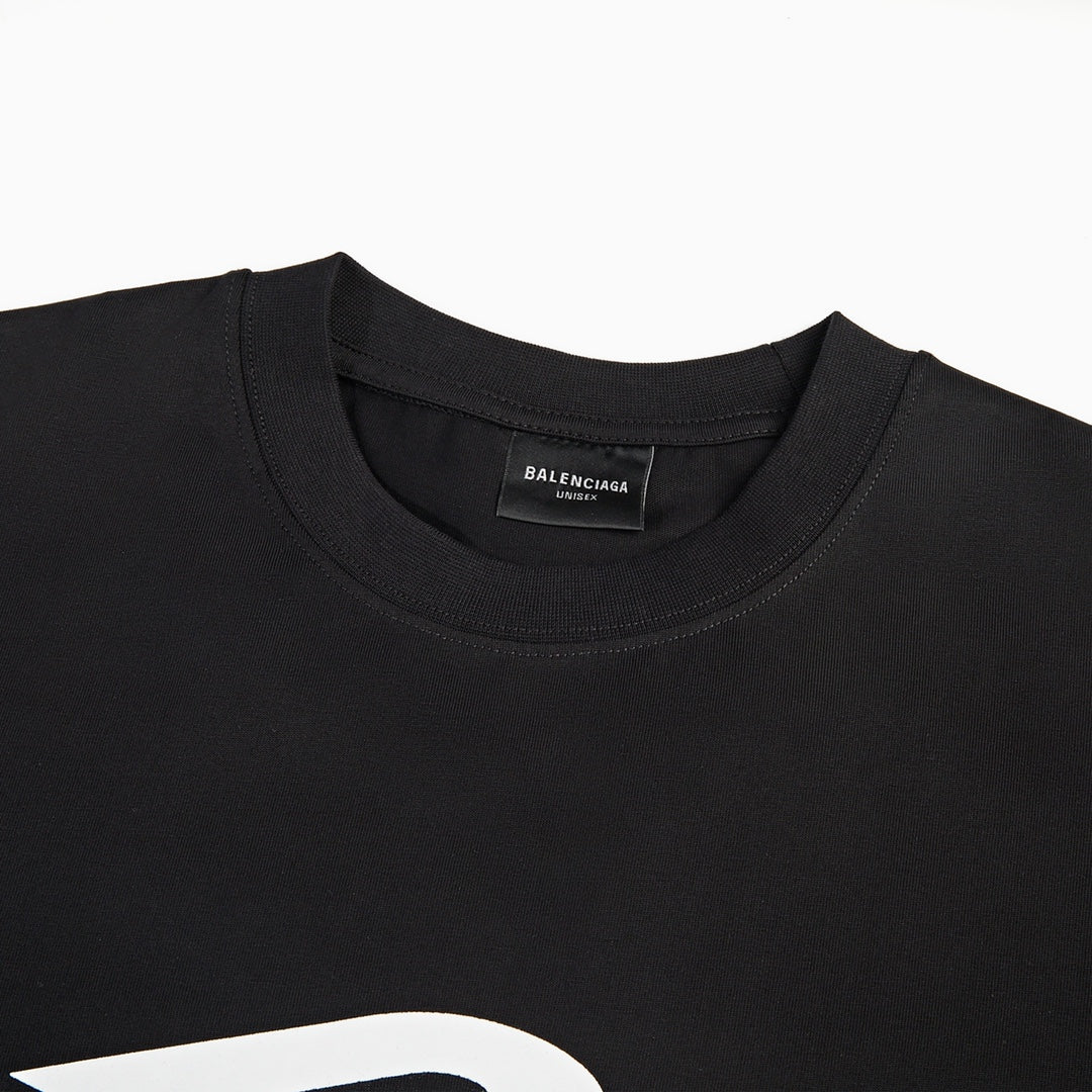 BALENCIAGA 3M經典字母LOGO印花短袖T (黑)