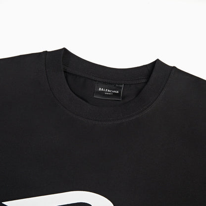 BALENCIAGA 3M經典字母LOGO印花短袖T (黑)
