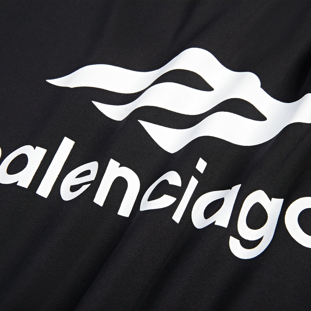 BALENCIAGA 3M經典字母LOGO印花短袖T (黑)