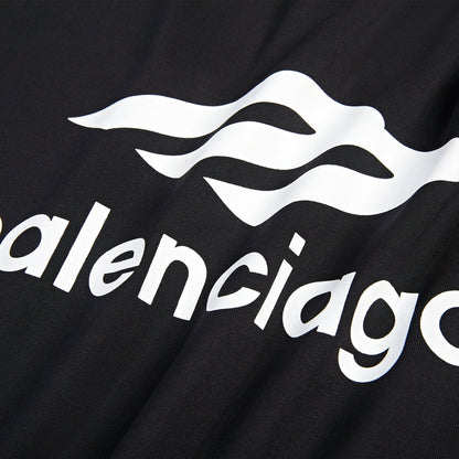 BALENCIAGA 3M經典字母LOGO印花短袖T (黑)
