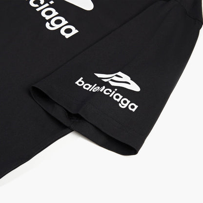 BALENCIAGA 3M經典字母LOGO印花短袖T (黑)