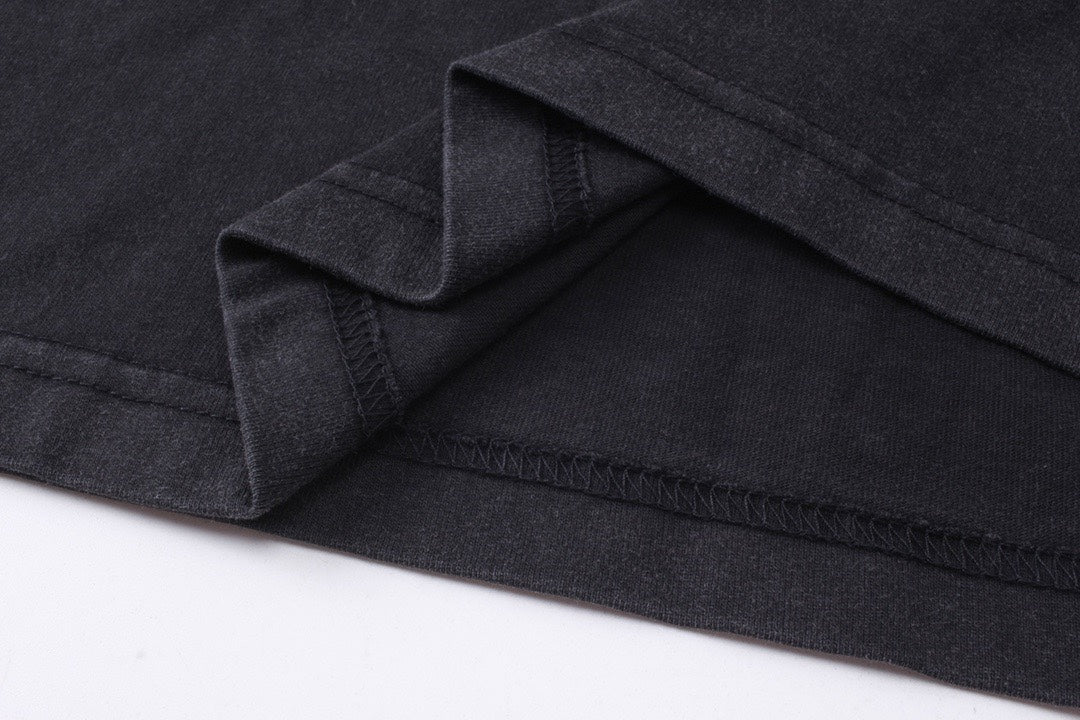 BALENCIAGA BB刺繡水洗作舊長袖T