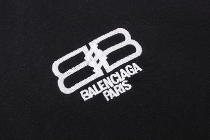 BALENCIAGA BB刺繡連帽衛衣 (黑)