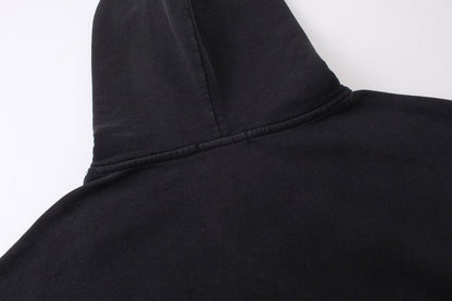 BALENCIAGA BB刺繡連帽衛衣 (黑)