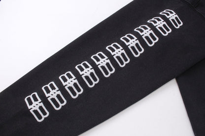 BALENCIAGA BB刺繡連帽衛衣 (黑)