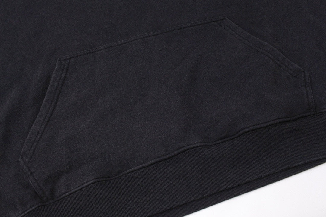 BALENCIAGA BB刺繡連帽衛衣 (黑)