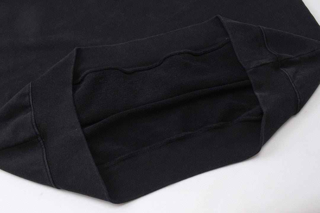 BALENCIAGA BB刺繡連帽衛衣 (黑)