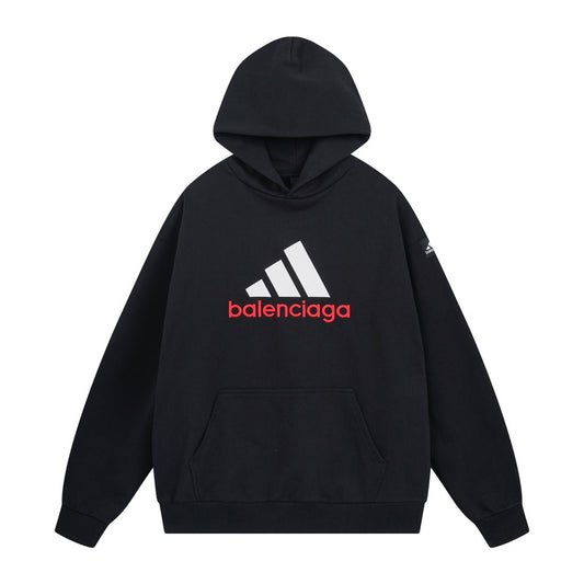 BALENCIAGA X Adidas前方經典LOGO組合帽T