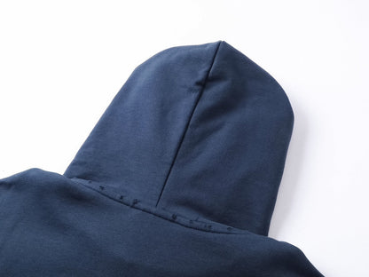 BALENCIAGA 泥巴手繪磨爛洗水做舊長袖連帽衛衣 (藍色)