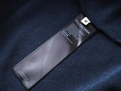 BALENCIAGA 泥巴手繪磨爛洗水做舊長袖連帽衛衣 (藍色)