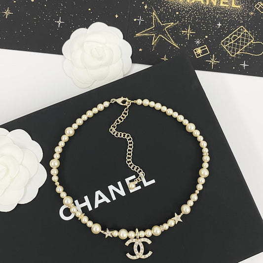CHANEL 星星珍珠項鍊