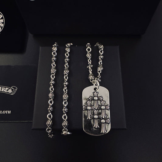 CHROME HEARTS 五十字架鐵牌項鍊