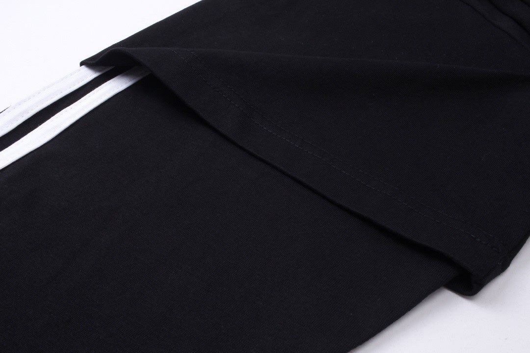 BALENCIAGA X Adidas前面經典LOGO組合刺繡長袖T (黑)