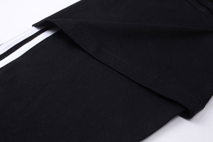 BALENCIAGA X Adidas前面經典LOGO組合刺繡長袖T (黑)