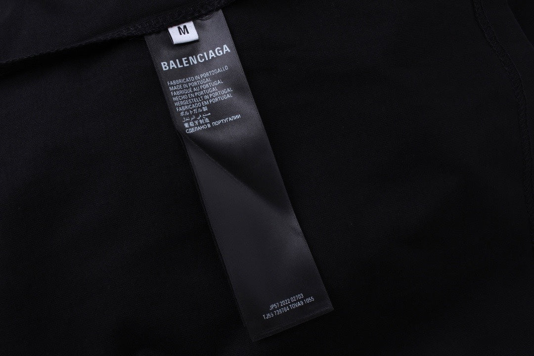 BALENCIAGA X Adidas前面經典LOGO組合刺繡長袖T (黑)