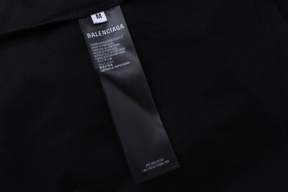 BALENCIAGA X Adidas前面經典LOGO組合刺繡長袖T (黑)