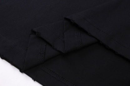 BALENCIAGA 模糊字母LOGO印花成衣磨爛長袖T (黑)