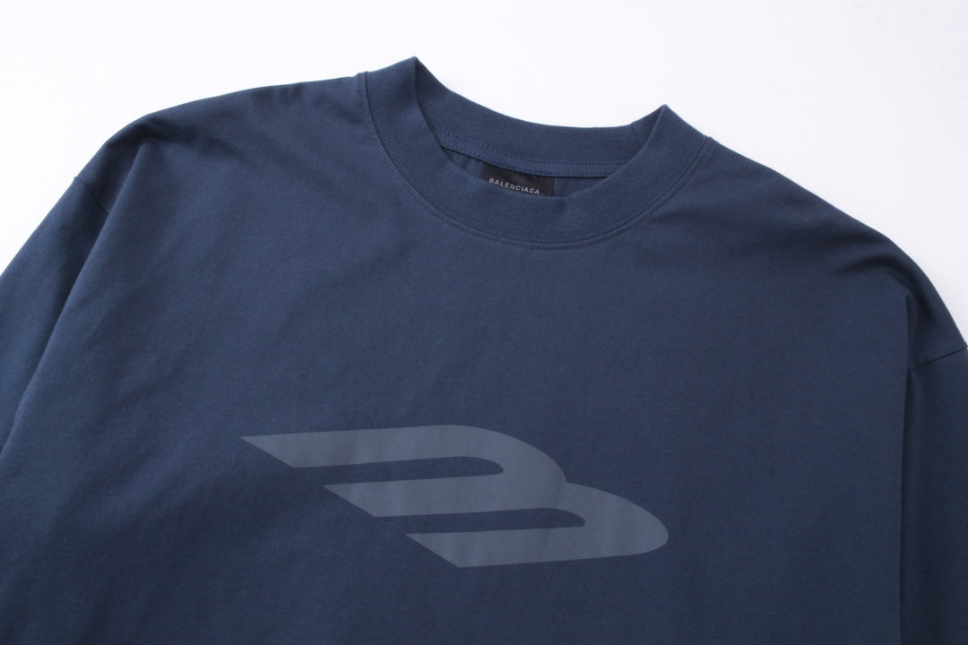 BALENCIAGA 3M字母塗鴉長袖T (藍)